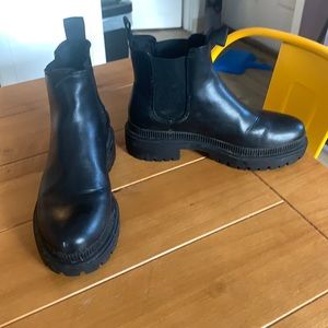 Black Lug Sole Chelsea Boots